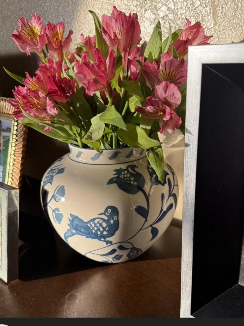 Medium Blue Painted Ceramic Vase - Threshold™